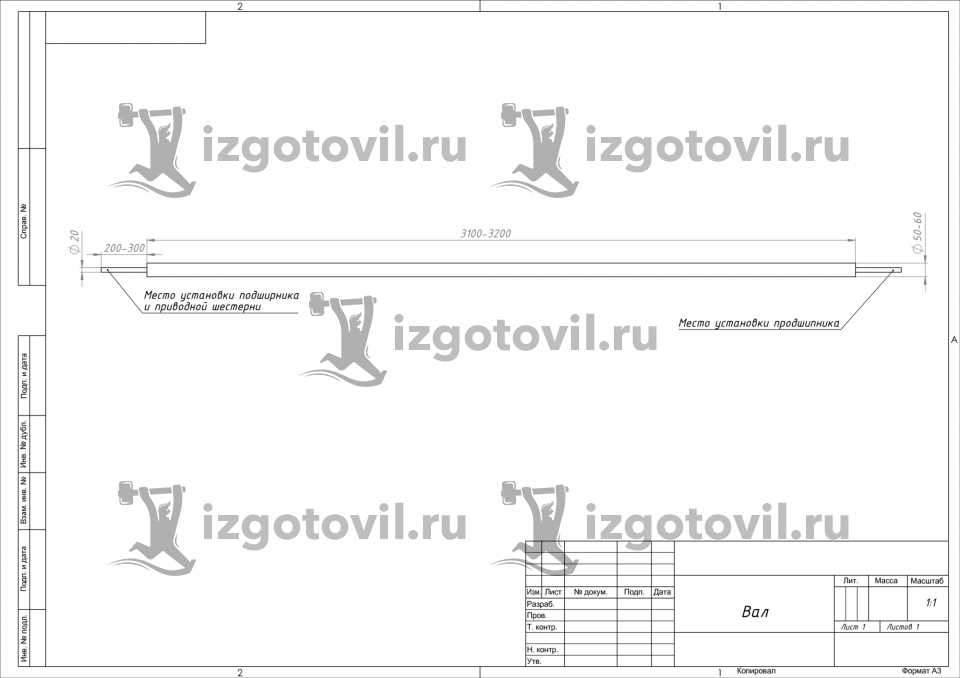 Токарная обработка валов - изготовление валов