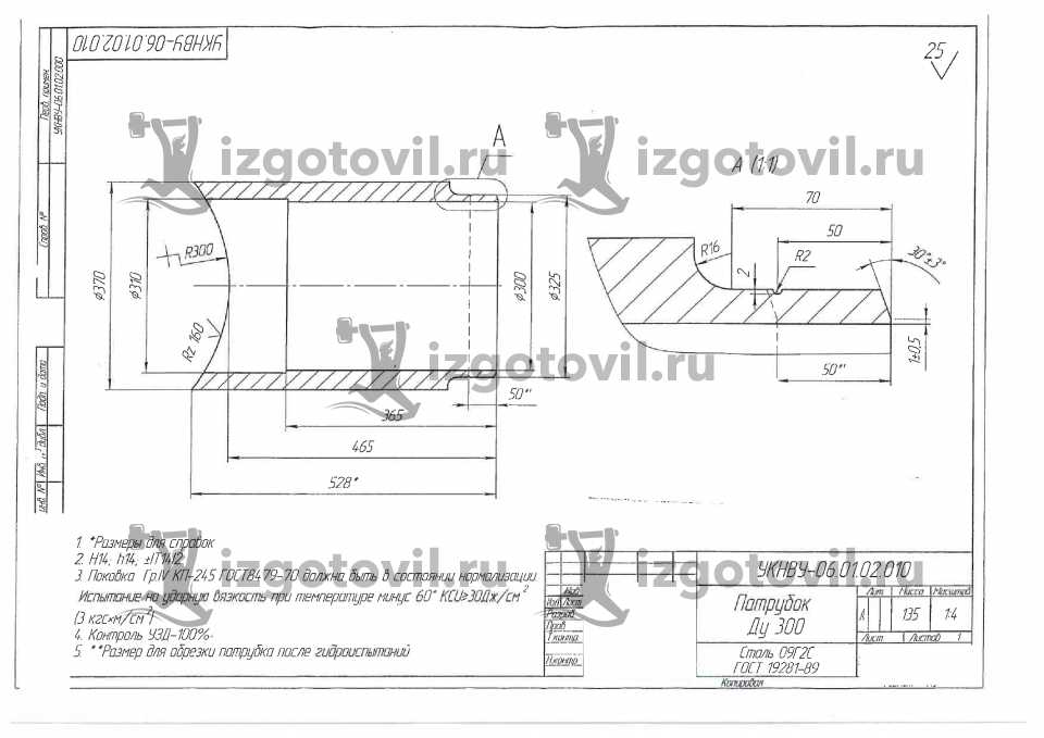 Токарная обработка металла - изготовить патрубки