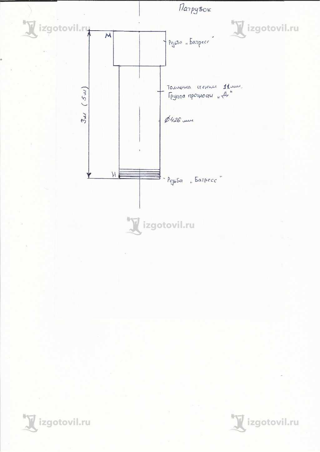 Изготовление цилиндрических деталей (патрубки(L=3м, L=5м)