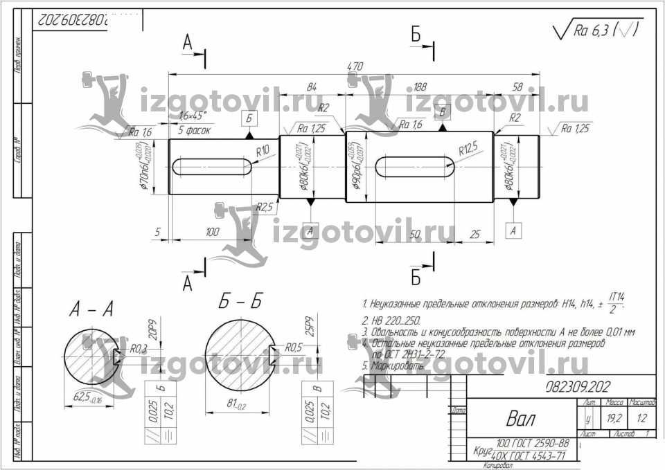 Токарная обработка валов