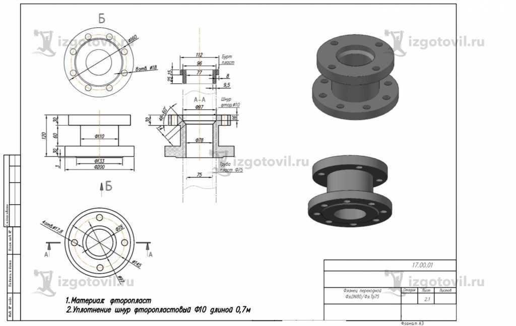 Изготовление деталей по чертежам - изготовление фланцев
