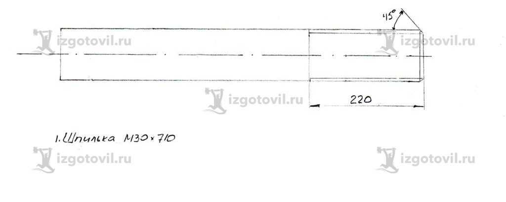 Токарная обработка деталей: изготовление шпилек