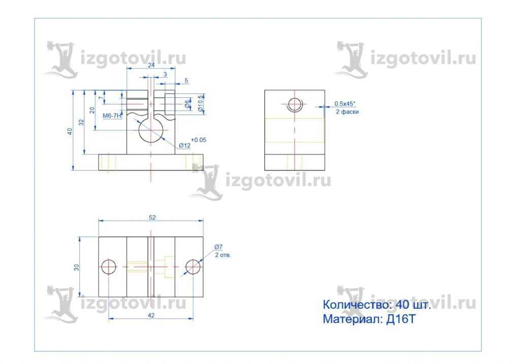Изготовление деталей по чертежам: крепеж.