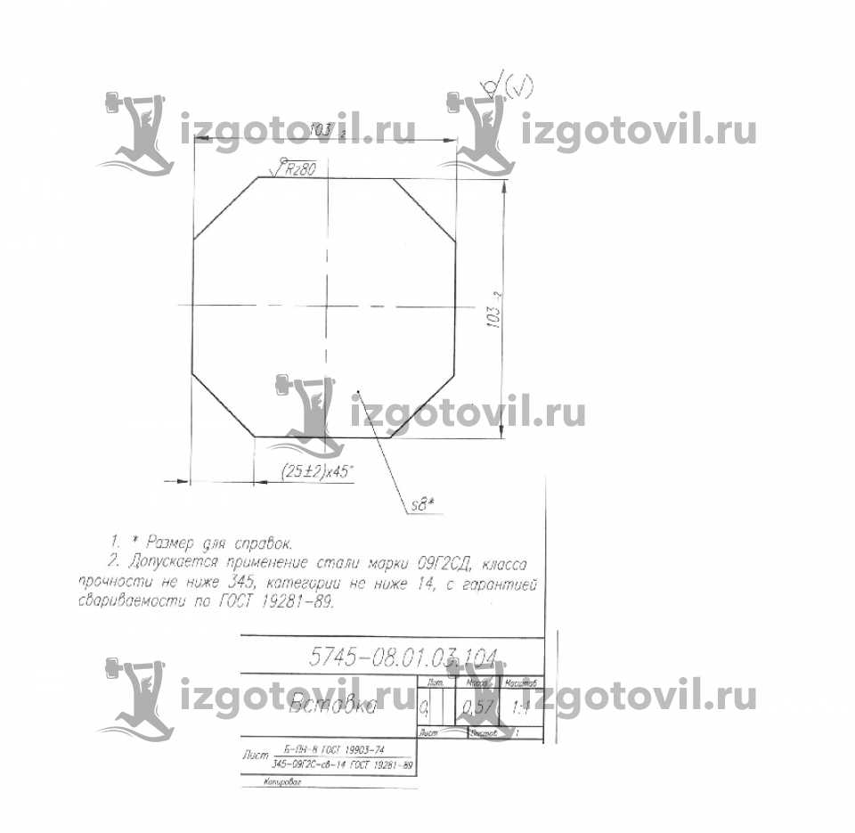 Изготовление деталей по чертежам