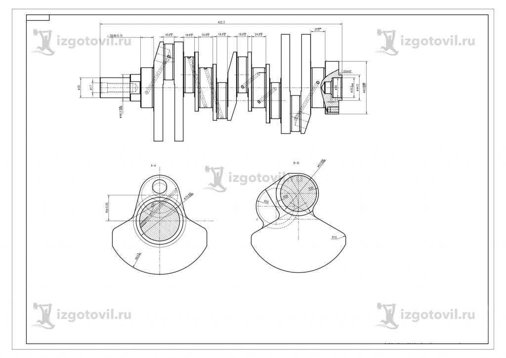 Токарная обработка валов - изготовление коленчатого вала