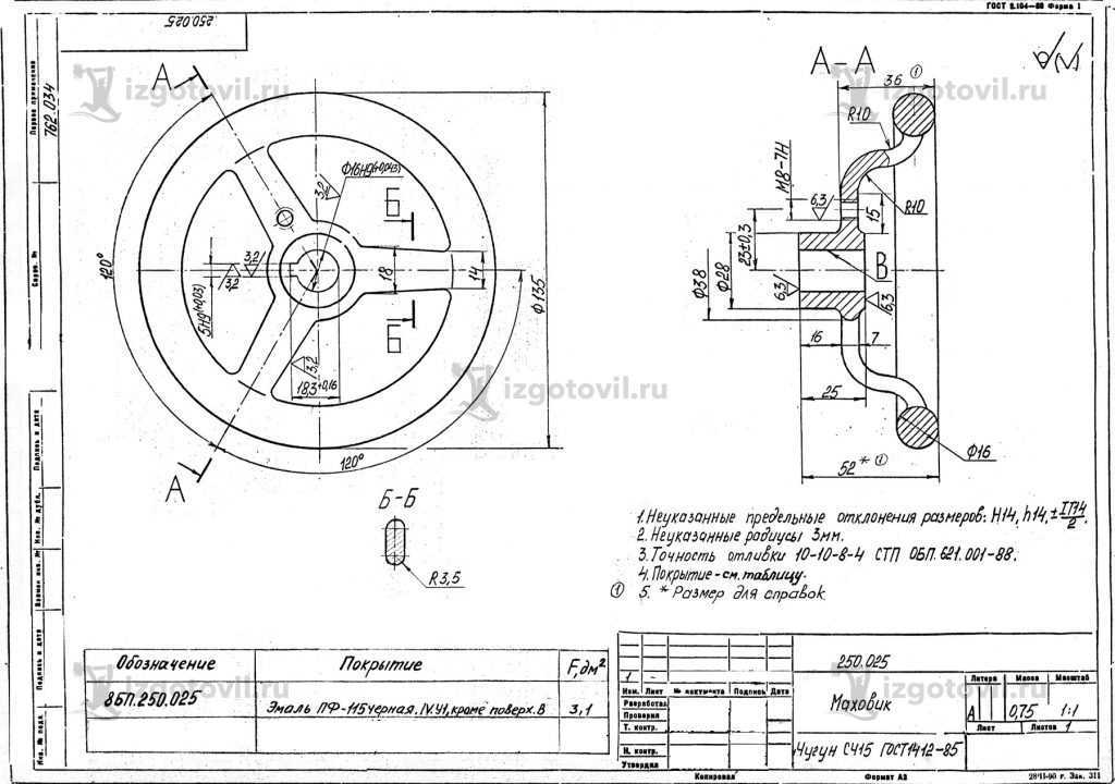 Литейное производство: изготовление маховика.