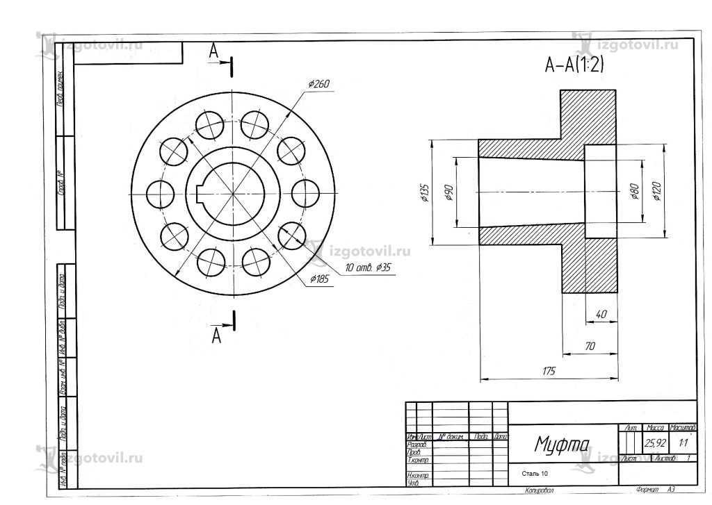 Токарные работы: изготовление муфты и борабана