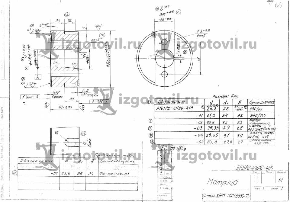 Изготовление деталей на заказ - изготовить пуансон