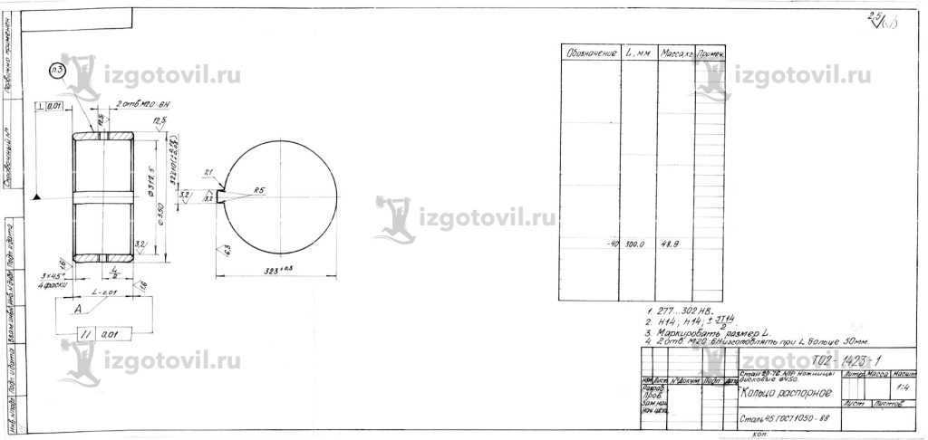 Токарные работы: изготовление колец