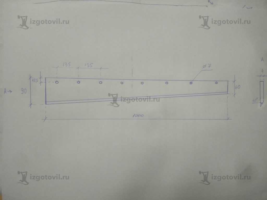 Изготовление деталей оборудования ( гильотинный нож)