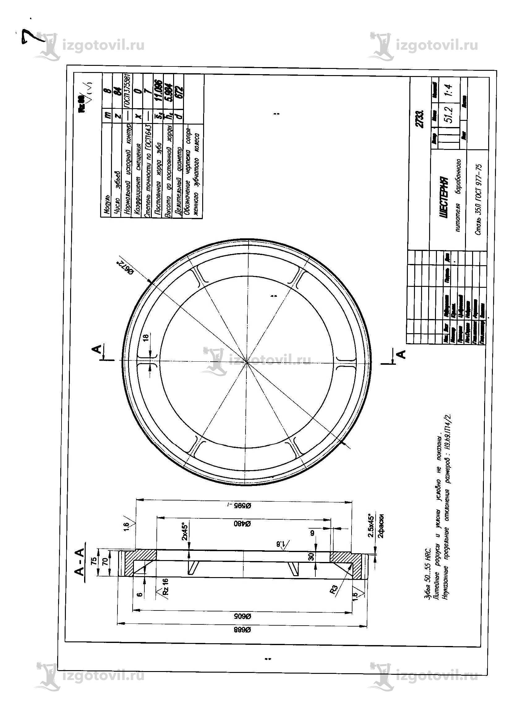 Изготовление деталей по чертежам (шестерни,колеса, ось)