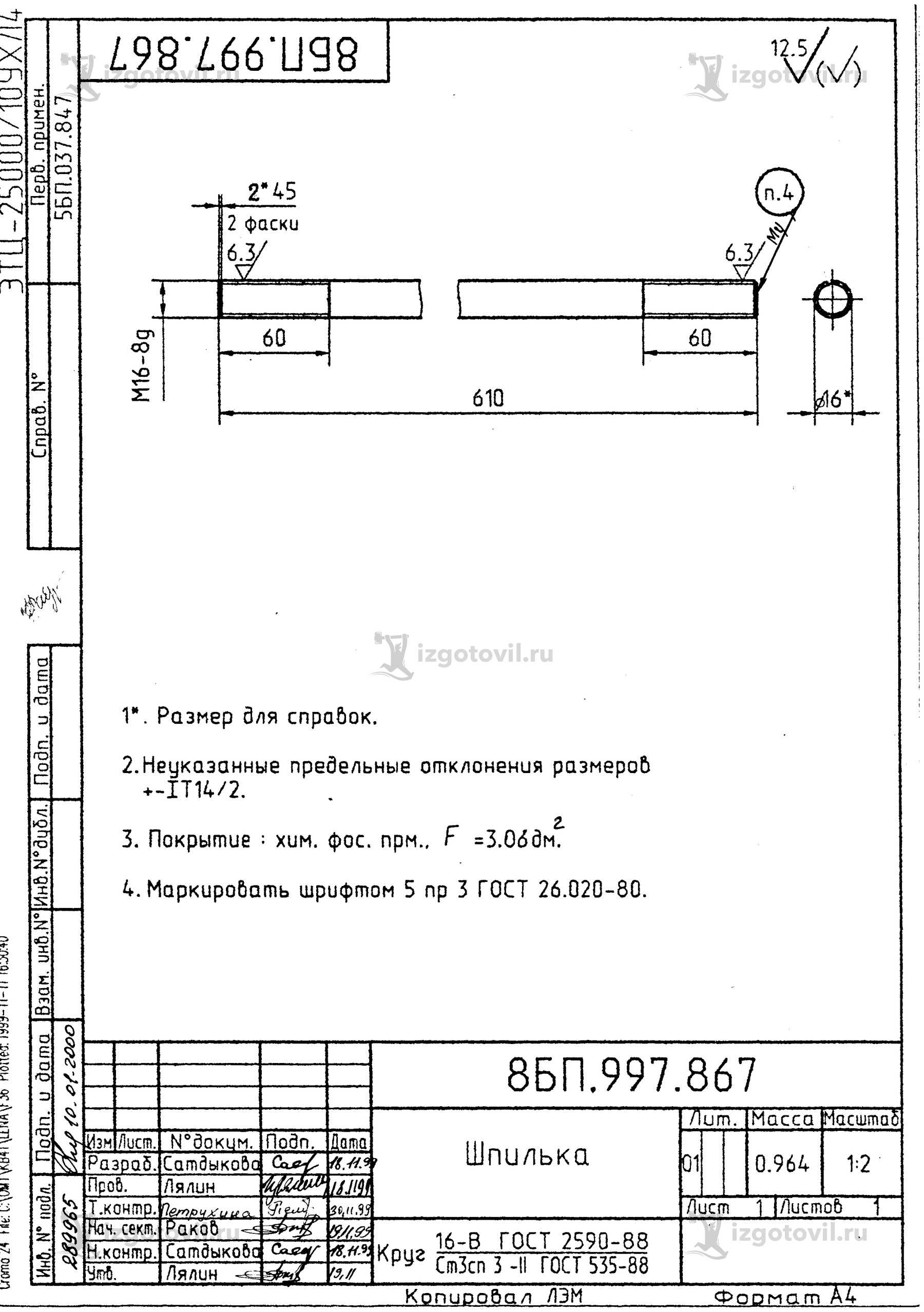 Токарные работы (шпильки в ассортименте).