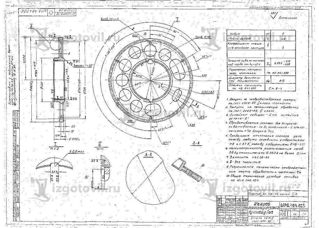 Изготовление цилиндрических деталей ( колесо цилиндрическое)