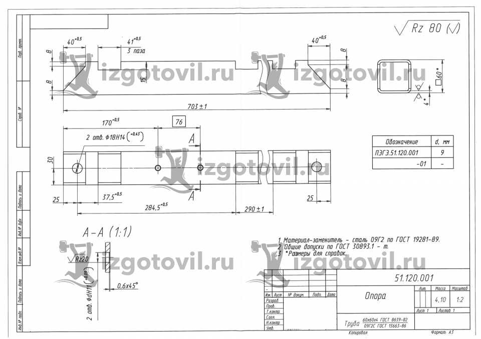 Фрезерная обработка - балка