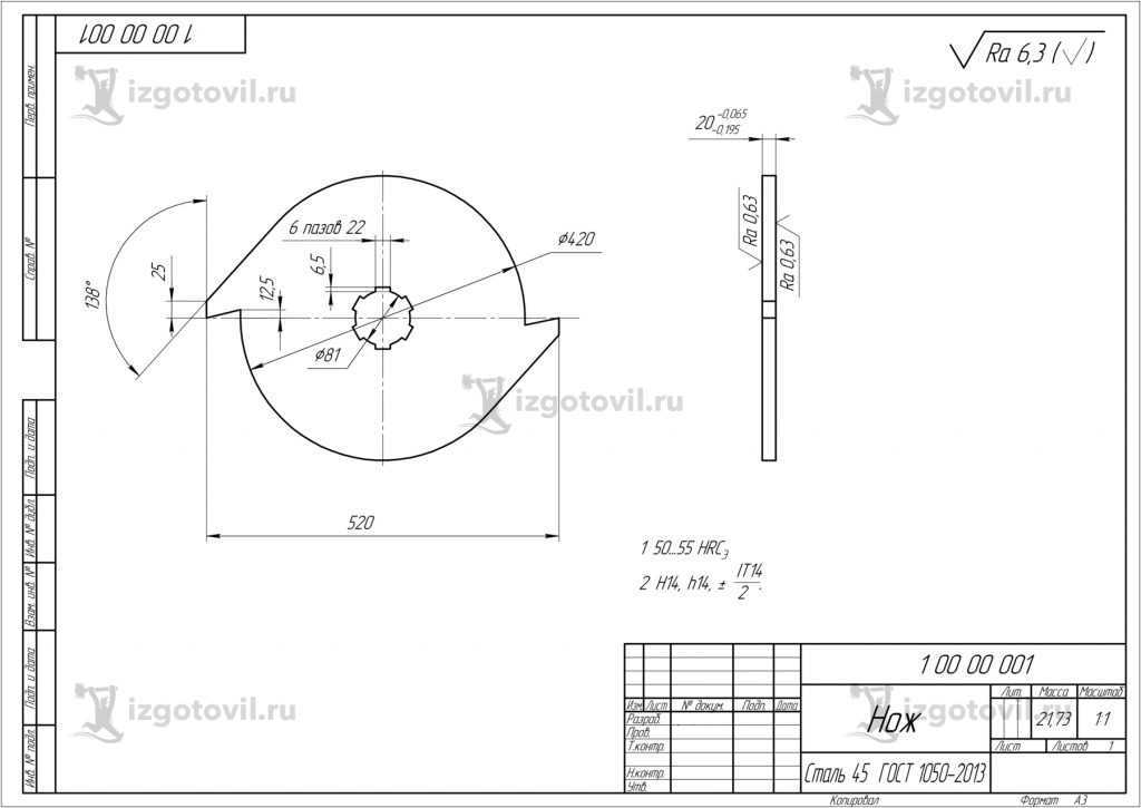 Токарные работы: изготовление ножа