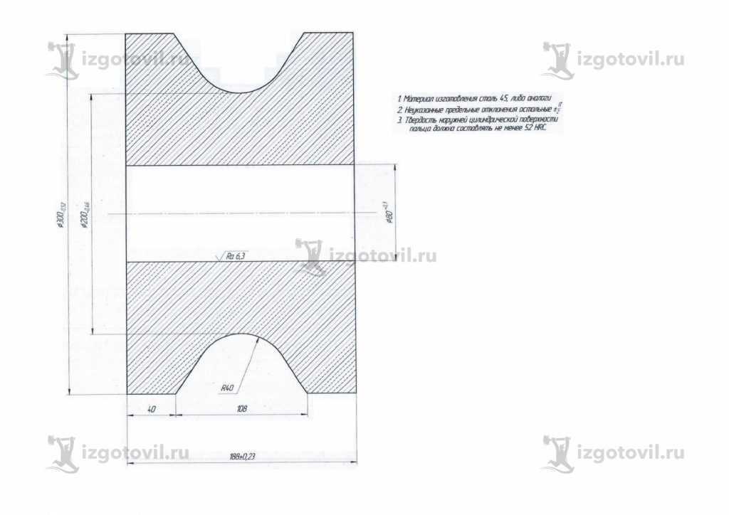 Изготовление деталей по чертежам - изготовление ролика и вала