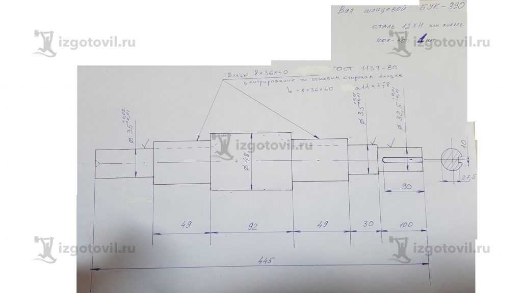 Токарная обработка валов - изготовление вала