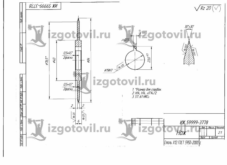 Изготовление деталей по чертежам